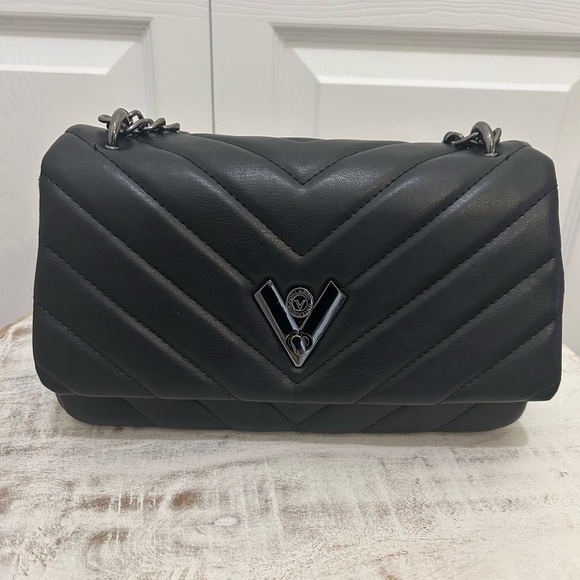 VALENTINO ORLANDI Black Quilted Bag Purse Metal Chain Shoulder Strap MSRP $279 - Picture 6 of 9